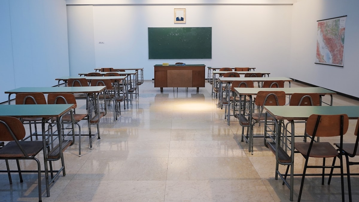 Students in a modern school classroom